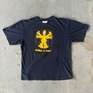 Vintage Navy Blue Homer Simpson Graphic T-Shirt